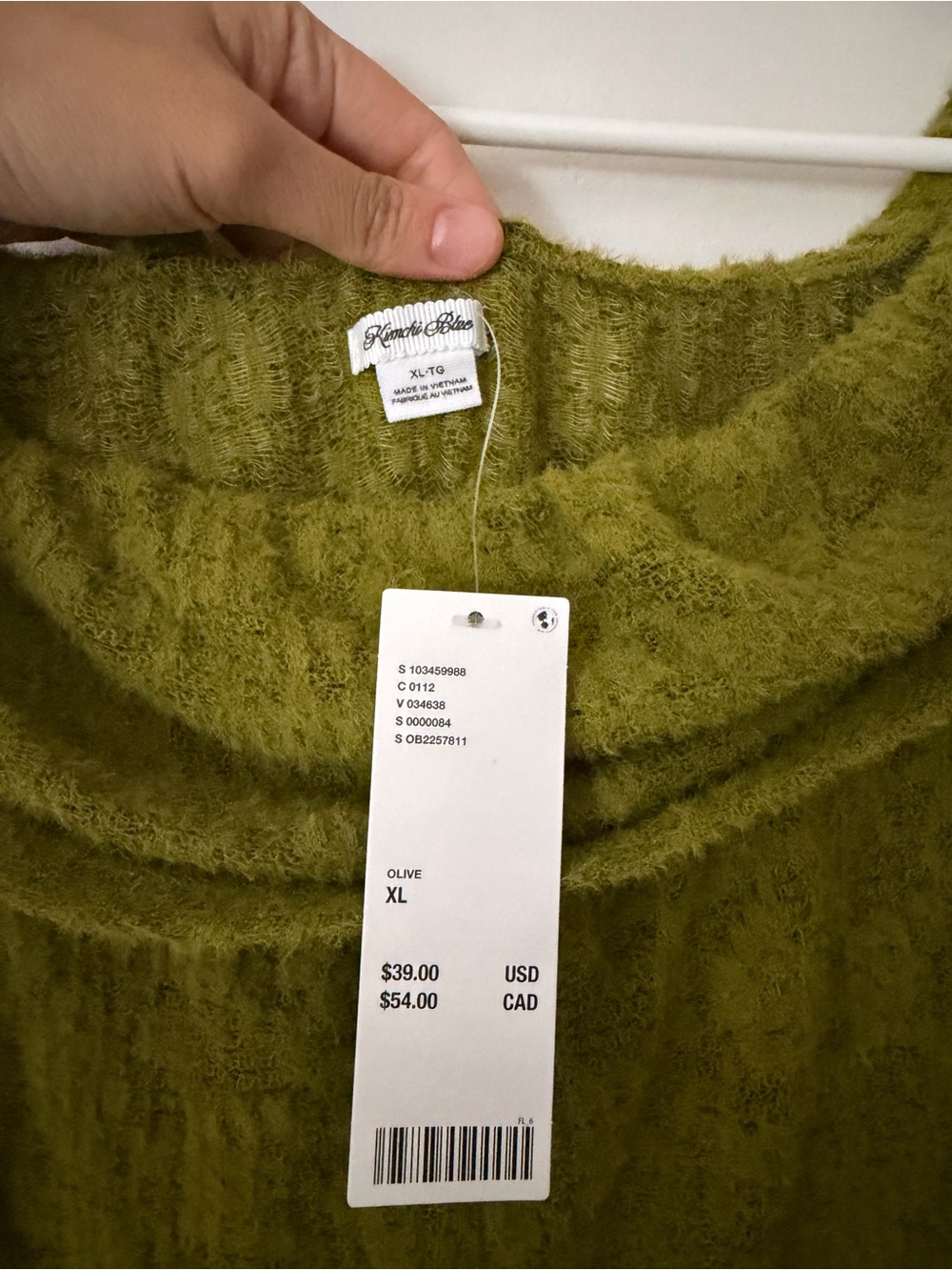 Kimchi Blue Lily Off-Shoulder Top XL Green Olive NWT - Picture 5 of 6